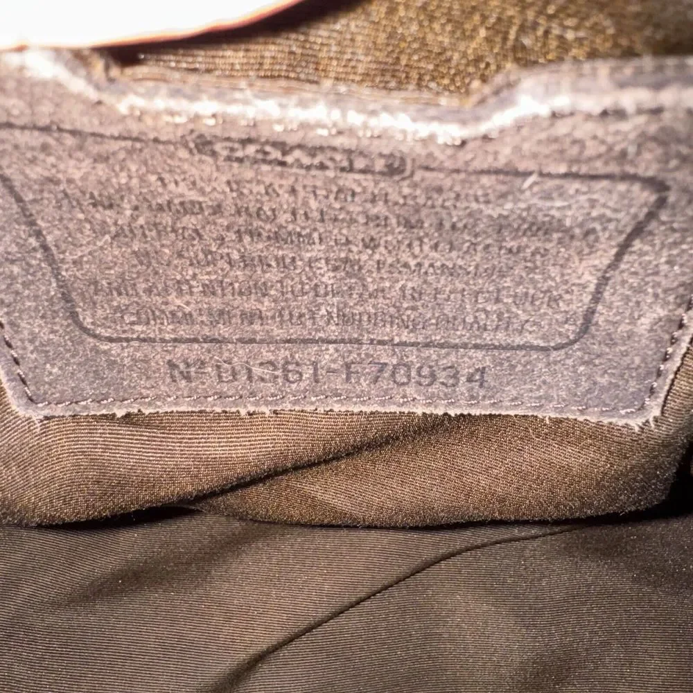 Coach D1361-F70934 Canvas W/Leather Trim Plaid Travel‎ Bag - Picture 5 of 8